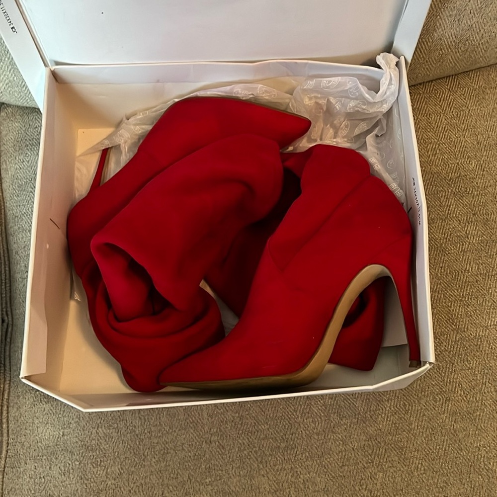 Red Thigh High Boots